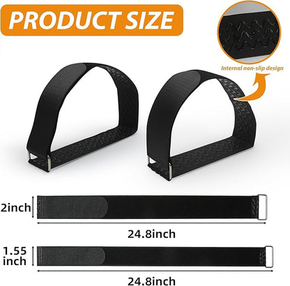 Ellipse Leg Exerciser Machine Pedal Straps 4-Pack - Leg Strap for Under Desk Elliptical Machine, Non-Slip Durable Pedal Straps for Seniors Home Fitness & Physical Therapy