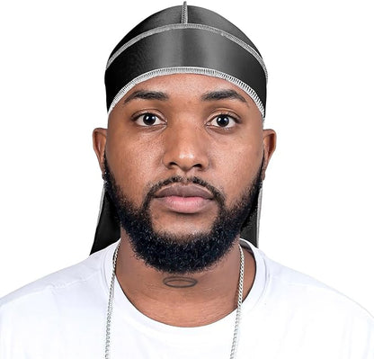 ForceWave 2 Pieces Silky Durag Pack for Men Women Waves, Premium Satin Deluxe Du-rag