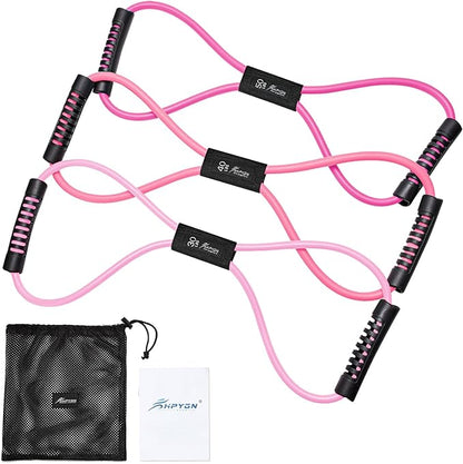 HPYGN Resistance Bands, Figure 8 Exercise Bands for Women Men, 8 Shaped Resistance Bands for Arms, Chest Expander, Yoga Gym Fitness Pulling Rope 8 Word Elastic for Exercise Muscle Training Tubing