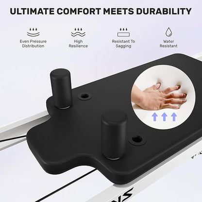 Pilates Reformer, Foldable Pilates Machine for Home and Gym Workout with Dual Resistance and Adjustable Heights, Pilates Equipment Suitable for Advanced and Beginners Users, Up to 440 LBS