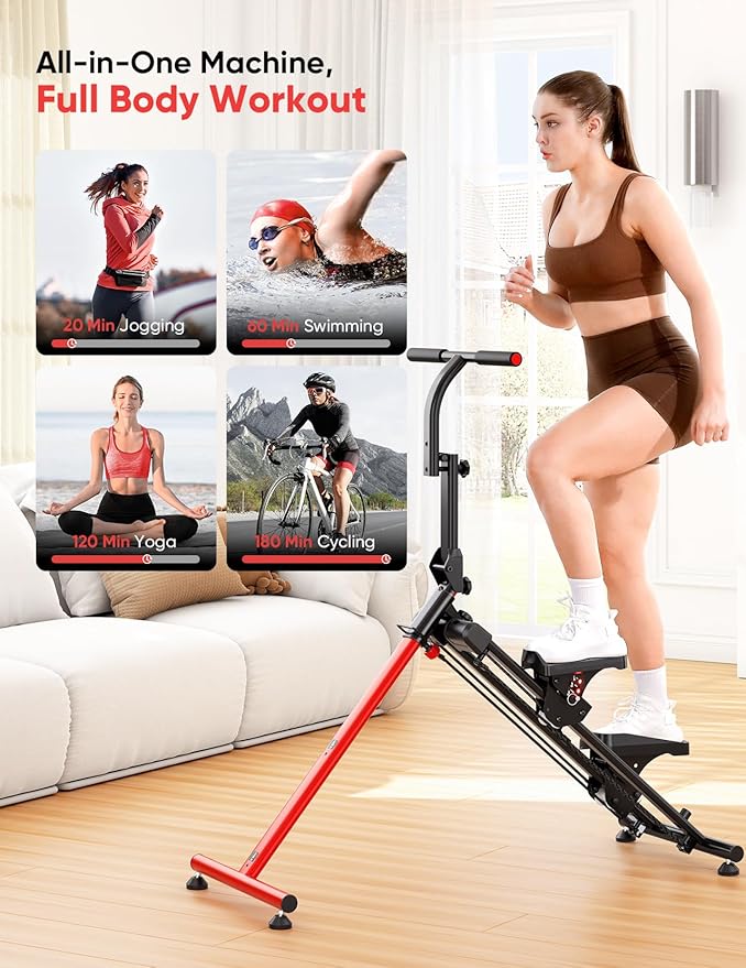 YOLEO Steppers for Exercise at Home, Adjustable Stair Stepper with 3 Workout Modes,Folding Cardio Stair Master with Adjustable Handlebar&Oversized Pedal,90% Pre-Assembled Stair Climber with Caster Mat