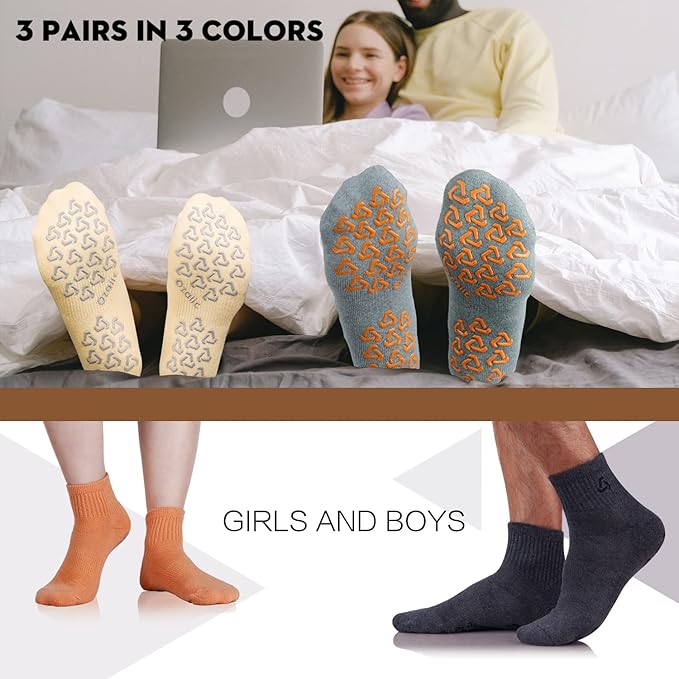 Ozaiic Non Slip Socks Grip for Yoga Home Workout Pure Barre, Pilates, Hospital, Ideal Cushion Socks for Men and Women