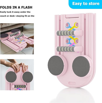 Pilates Board, Multifunctional Pilates Reformer Machine with Ab Trainer, Portable Pilates Reformer for Core & Full Body Workout, Foldable Home Gym Pilates Equipment for Women & Beginners