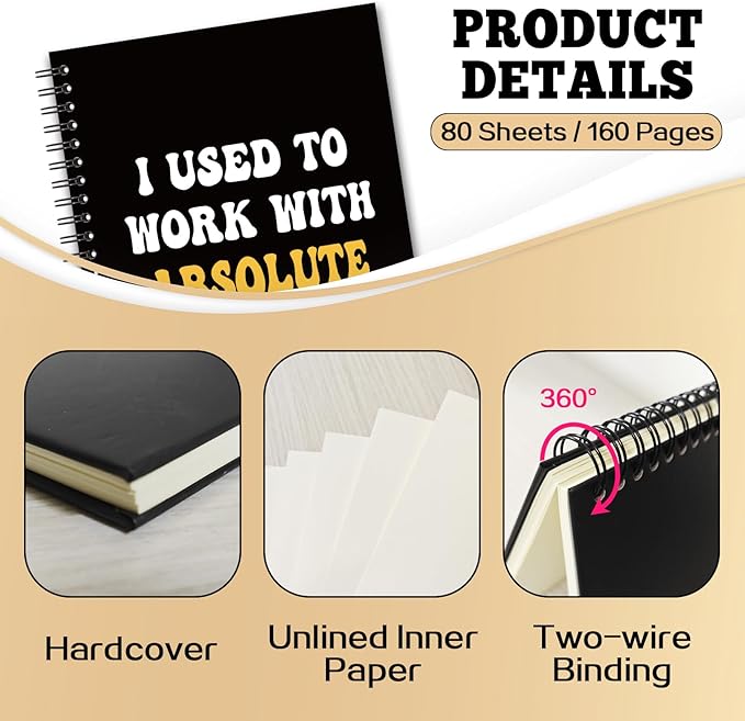 YAZMEEN Coworker Blank Spiral Notebook（160 Pages） I Used to Work with Absolute Legends Hardcover Sketchbook Coworker Leaving Gift Funny Gag Gift Notebook for Women Men Colleague Boss Leader Manager