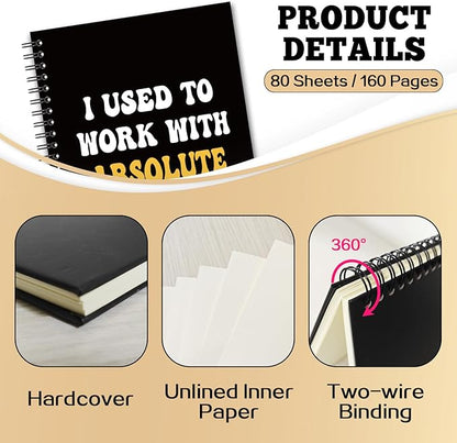 YAZMEEN Coworker Blank Spiral Notebook（160 Pages） I Used to Work with Absolute Legends Hardcover Sketchbook Coworker Leaving Gift Funny Gag Gift Notebook for Women Men Colleague Boss Leader Manager