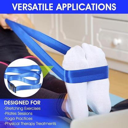 Physical Therapy Strap, Extremity Mobilization Belt, Manual Traction Strap, Adjustable Stretch Straps for Stretching Yoga Leg Shoulder Exercise (Blue)