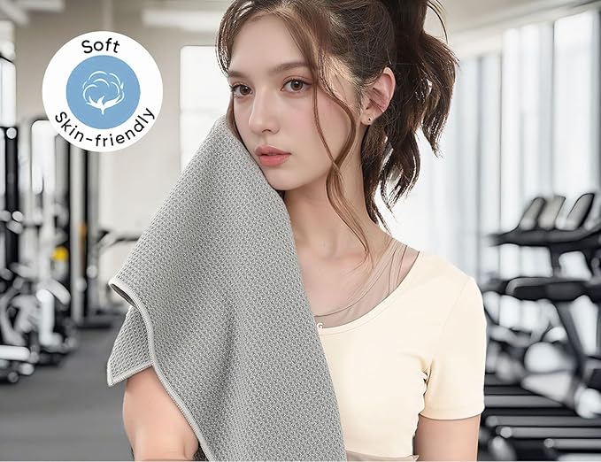 Microfiber Gym Towels 3 Pack, Quick-Drying Yoga Towels for Sport, Workout Equipment, Home and Gym, 16 Inches x 27.5 Inches