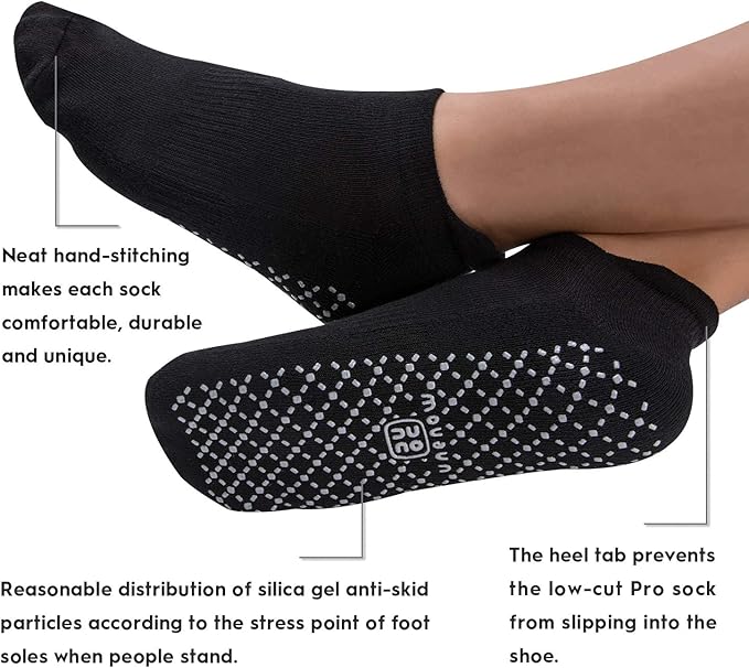 unenow Unisex Non Slip Grip Socks with Cushion for Yoga Pilates Barre Home & Hospital