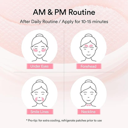 Abib PDRN Retinal Eye Patch Glow jelly 60 Patches, Korean Under Eye Patches for Puffy Eyes and Dark Circles, Anti-Wrinkle, Collagen, Caffeine, Niacinamide