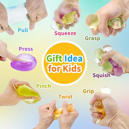 6 Pack Stress Cube Squishy Stress Balls for Adults Kids, Sensory Fidget Toys for Anxiety Stress Relief, Calming Toys Slow Rising Stress Balls Stretchy for Autism & ADHD, Malt Sugar Ball