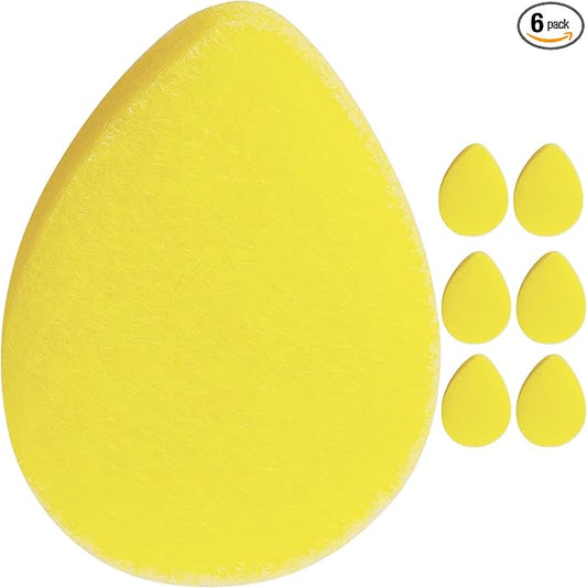 KOL Face Scrubber, Lemon Infused Exfoliating Facial Cleansing Pads, Disposable Exfoliator Face Sponge for Daily Cleaning and Makeup Removal, 6 Count\