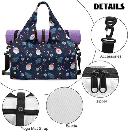 Yoga Mat Bag for Women Men Large Carryall Tote with Adjustable Shoulder Strap for Gym Yoga Travel Pilates Office
