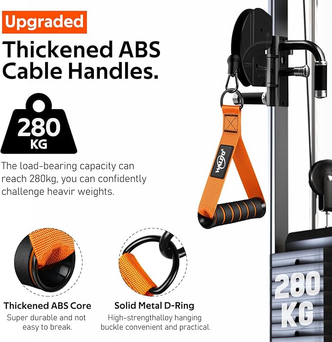 WALITO Exercise Handles, Replacement Cable Machine Attachments for Home Gym Equipment, Pulley System, Pilates, Resistance Bands, Strength Trainer, Heavy Duty Working Out Handles