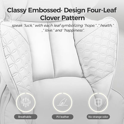 COMHOMA Big and Tall Office Chair 400LBS Wide Ergonomic Gaming Chair with Deluxe Embossing Designed Leather with Foot Rest,150°Reclining Adjustable Armrests Pocket Spring Back Support and Pillow
