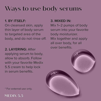MEDIX Retinol Body Lotion + 20% Vitamin F Booster Serum Moisturizer 2PC Skin Care Set | Crepey Skin Care Treatment | Retinol Body Cream Targets Appearance Of Sagging Crepe Skin & Wrinkles, 2PC Set