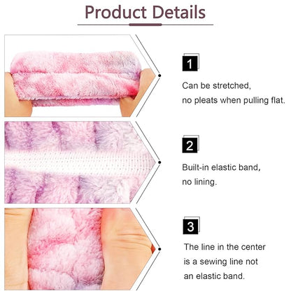 VELSCRUN Spa Headband, Makeup Face Wash Skincare Headbands, 5 Pcs Deep Colorful Sponge Bow Tie Get Ready HairBand Facial Wristband Hair Clips Set, Stuff for Teen Girls Women Trendy Hair Accessories