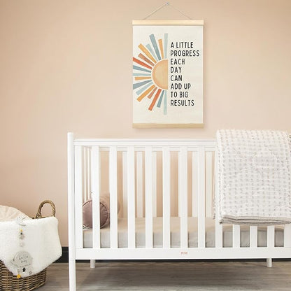 TLESKE Mental Health Inspirational Poster Hanger Frame, a Little Progress Each Day Special Education Wall Art Decor for Kids Room Classroom Therapy Counseling Office, Boho Sun Picture Prints, 16x24