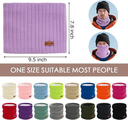Neck Warmer Gaiter, Winter Fleece Lined Face Mask Scarf for Men Women, Thick Warm Cold Weather Running Ski Neck Cover