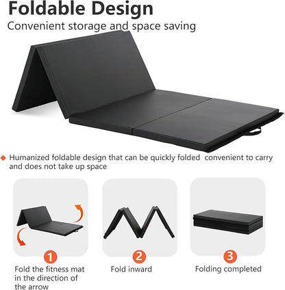 Gymnastics Mat, ‎4x8FT Wrestling Mat, Thick Yoga Mat 2 Inches with Carrying Handles, Tumbling Mat with Sturdy Stitching Waterproof PU Leather Cover, Gymnastics Mats for Tumbling Stretching Yoga