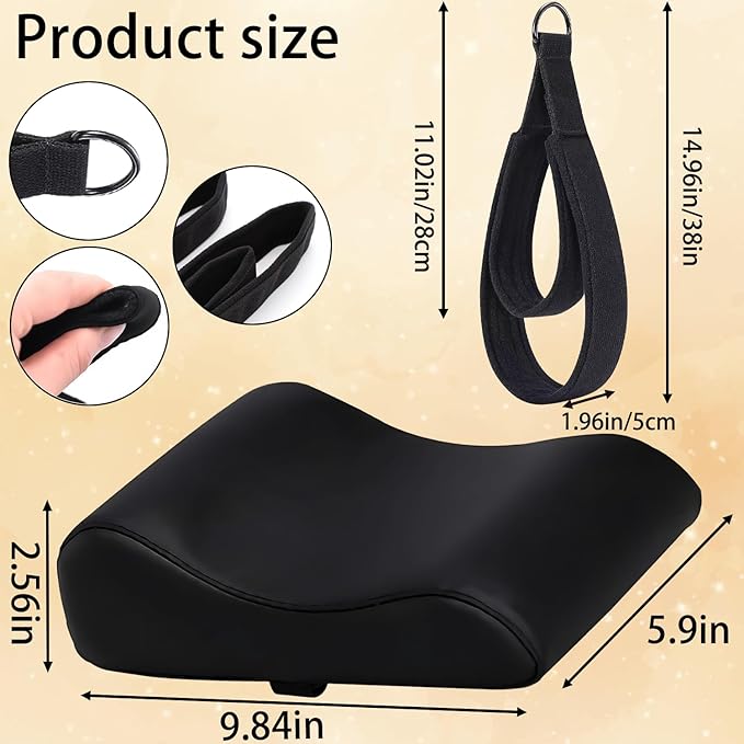 Pilates Head & Neck Support Pillow with Double Loop Straps,Pilates Additional Accessories – Comfortable Reformer Cushion for Proper Alignment & Posture,Comfort,Home Gym Workout