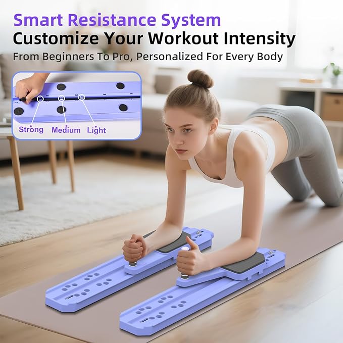 Pilates Board for Home Workout, Pilates Reformer Set for Core, Strength and Balance Training, Multi-Purpose Protable Pilates Reformer Machine for Women and Men