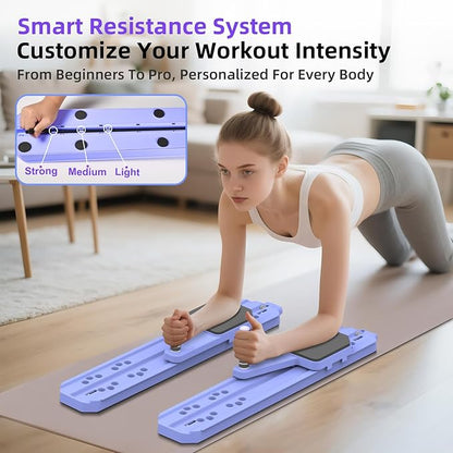 Pilates Board for Home Workout, Pilates Reformer Set for Core, Strength and Balance Training, Multi-Purpose Protable Pilates Reformer Machine for Women and Men