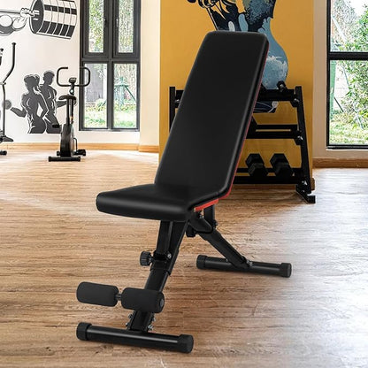 PayLessHere Adjustable Weight Bench, Foldable Bench Press for Full Body Strength Training Incline Decline Gym Benches for Home Gym