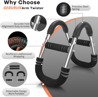 Twister Arm Trainer, 20-120 lb Adjustable Chest Workout Equipment, Forearm Strengthener, Power Twist Arm Trainer for Men, Arm Exercise Equipment, Portable Spring Resistance for Home Workout Equipment