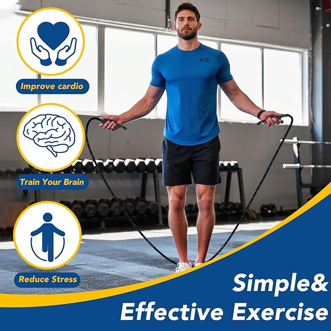 Upgraded Reflective Flow Rope Jump Rope – Premium Double Woven Adjustable Workout Rope for Men & Women, Soft yet Sturdy Reflective Reinforced Polyester for Boxing, HIIT & Home Gym