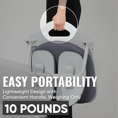 【Made in Korea】 Dual-Backrests Ergonomic Floor Chair with Back Support - Meditation Chair, Floor Gaming Chair, Reading Chair, Floor Chairs for Adults, Foldable Chair (Grey)