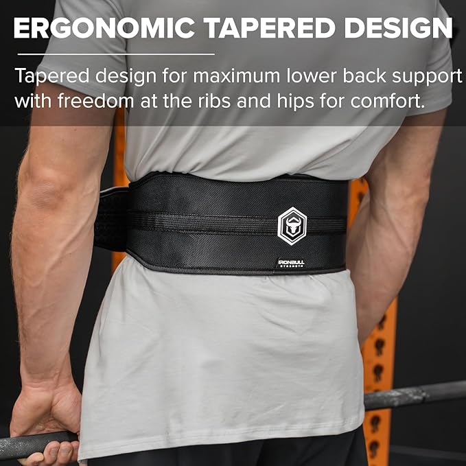 Hybrid Weight Lifting Belt – Heavy Duty Prong Support, Neoprene Interior, Tapered Powerlifting Design – Back Support for Squats, Deadlifts, & Strength Training – Stylish & Rigid Gym Belt for Men & Women