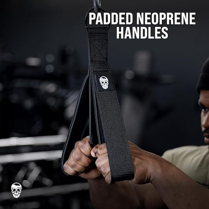 Gymreapers Tricep Rope Cable Attachment - Multi-Workout Tricep Pull Down Cable Attachment - Perfect Gym Cable attachments (3 Lengths Built in One)