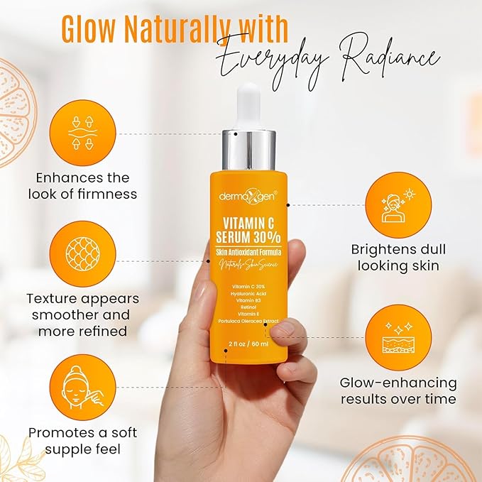 30% Vitamin C Serum (2 Fl Oz) Pure Organic Anti- Wrinkle + Hyaluronic Acid + Retinol + Vitamin E + Vitamin B, Facial Serum For Anti-aging, Wrinkles, And Fine Lines.