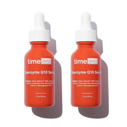 Timeless Skin Care Coenzyme Q10 Serum - Skin Care Serum for Smoothing - Fragrance-Free - Coenzyme Q10 - with Hyaluronic Acid - 1 oz (Pack of 2)