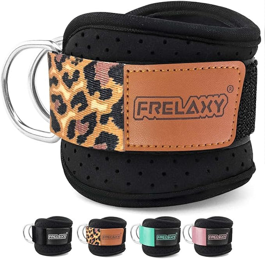 Frelaxy Ankle Straps for Cable Machine – Comfortable & Durable Leg Straps for Kickbacks, Glute Workouts, and Lower Body Exercises – Perforated Neoprene Padding & Tapered Fit