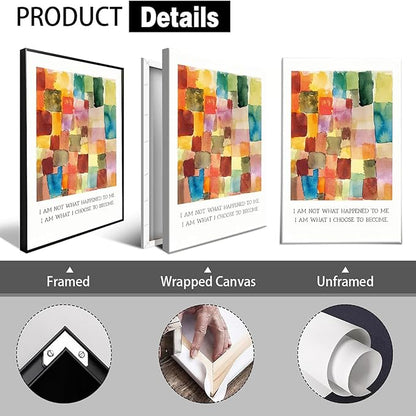 JMGHKL Colorful Mental Health Posters I Am Not What Happened To Me Wall Art Trendy Uplifting Quote Canvas Prints For Counseling Room Therapy Office Classroom Decor 12x16in Wrapped Canvas