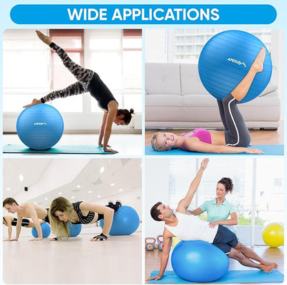APEXUP Yoga Ball Exercise Ball Anti Slip Heavy Duty for Fitness, Balance & Core Workout