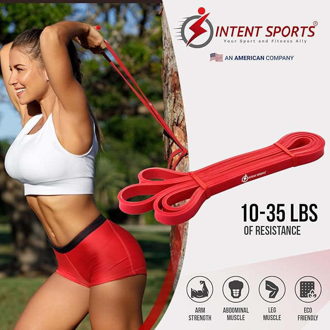 INTENT SPORTS Pull Up Assist Bands – Assistance and Resistance Bands for Pull-Up, Fitness, Body Stretching, Mobility Work, Weightlifting, Heavy Duty - Single/Set – Exercise Videos - eBook!