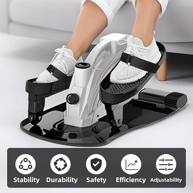 Ellipse Leg Exerciser Machine Pedal Straps 4-Pack - Leg Strap for Under Desk Elliptical Machine, Non-Slip Durable Pedal Straps for Seniors Home Fitness & Physical Therapy