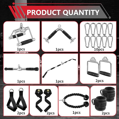 Cable Machine Attachment, LAT Pulldown Attachments, Home Gym Accessories, Triceps Pull Down Attachment