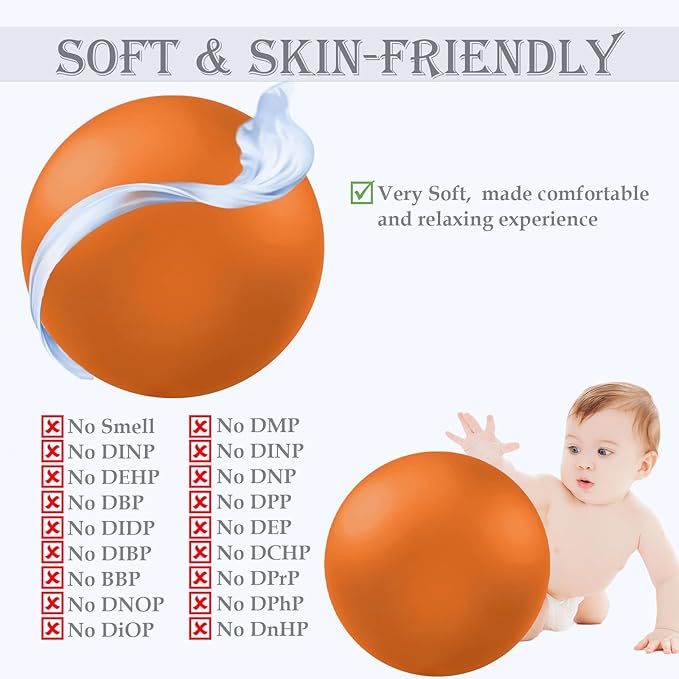 Soft Pilates Ball 9 Inch, Ideal Small Exercise Ball Between Knee Squeeze for Physical Therapy Yoga Core Medicine Abs Pt Bouncy, Mini Rubber Fitball Barre Workout Equipment for Women Men Kid Toddler