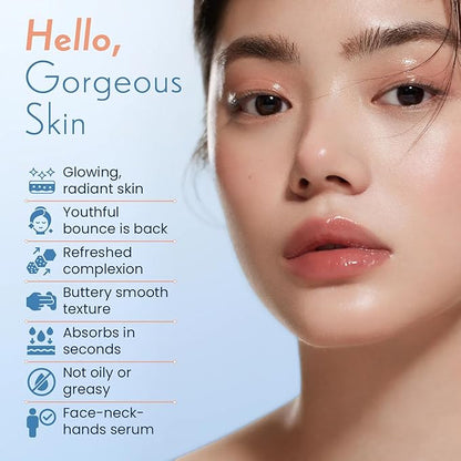 Tranexamic Acid Serum (10% Ultra-Pure), Niacinamide (4%), Copper Peptides - Patented Anti Aging Skincare Glow Cream with TXA for the Face, Neck and Even Hands - Lightweight, Fast Absorbing - 1 Fl Oz