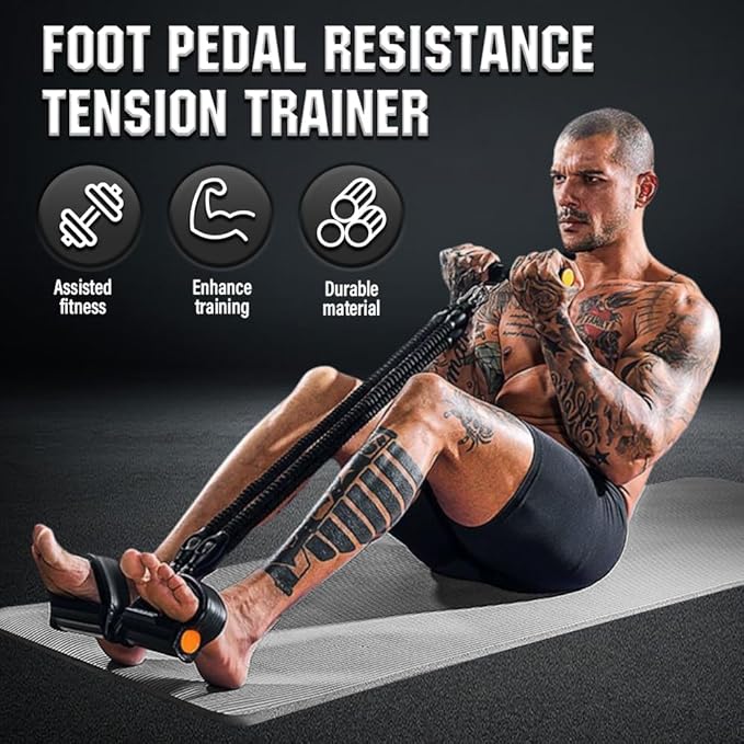 21 Fitness Resistance Bands-4 Tube Pedal Ankle Puller, 2025 New Pedal Resistance Band Stretch Bands, AB Training Auxiliary Device Workout Equipment for Women Men