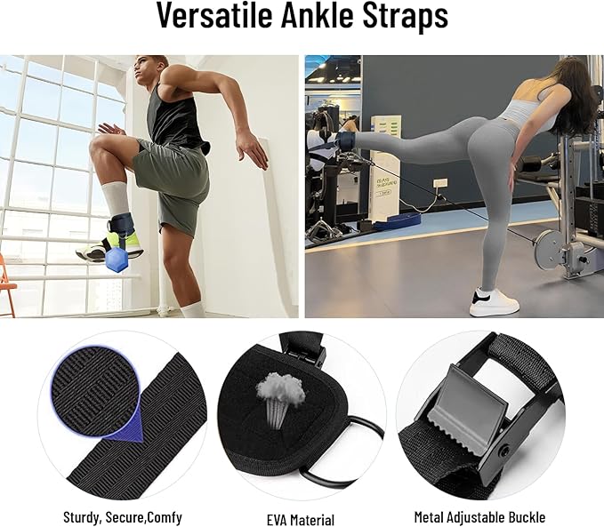 Ankle Straps for Dumbbell and Cable Machine, Monkey Foot Dumbbell Attachment Straps for Gym Trainer and Ankle Straps for Weight Lifting, Leg Extensions for Women and Men