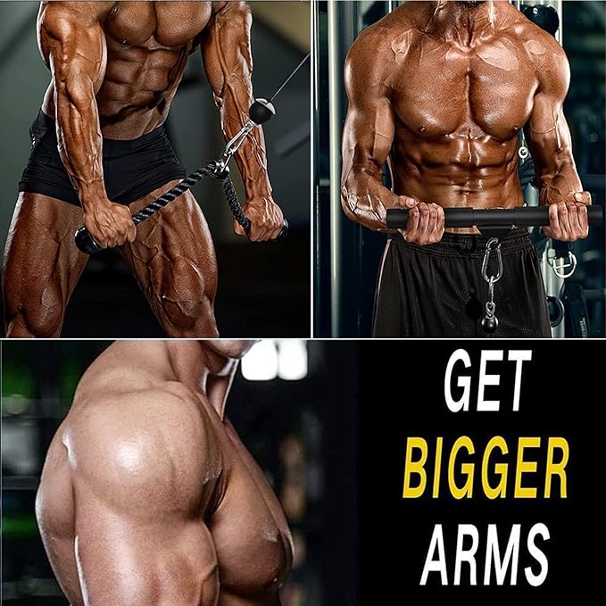 Weight Cable Pulley System Gym Upgraded Fitness LAT and Lift Pulley Attachments Tricep Workout Pulley System with Adjustable Length Cable for Home Gym LAT Pull Down Biceps Curl Tricep Arm Workouts