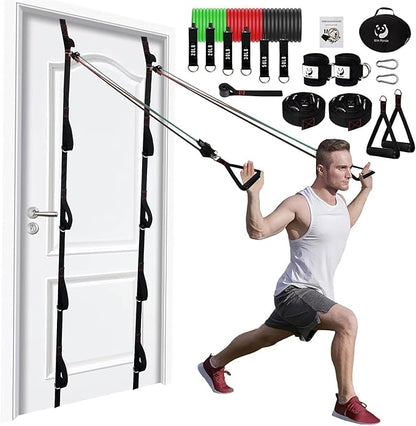 Slim Panda Door Anchor Strap for Resistance Bands, Door Resistance Bands for Workouts, Strength Training, Portable Door Gym Attachment for Home Fitness, Multi Point Anchor Workout Equipment