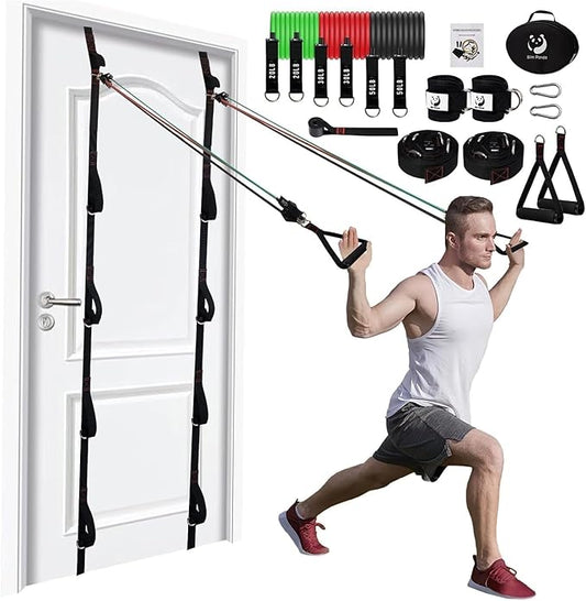 Slim Panda Door Anchor Strap for Resistance Bands, Door Resistance Bands for Workouts, Strength Training, Portable Door Gym Attachment for Home Fitness, Multi Point Anchor Workout Equipment