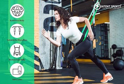 INTENT SPORTS Pull Up Assist Bands – Assistance and Resistance Bands for Pull-Up, Fitness, Body Stretching, Mobility Work, Weightlifting, Heavy Duty - Single/Set – Exercise Videos - eBook!