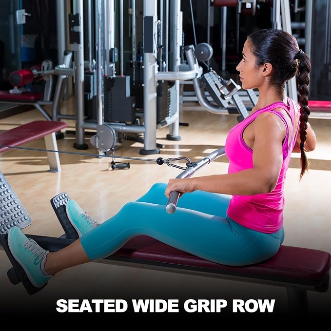 uxcell Pull Down Bar 35 inch, Wide Grip Pull Down Machine Attachments with Handles for Home Gym Accessories