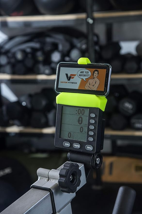 Phone Holder Made for PM5 Monitors of Concept 2 Rower, SkiErg and BikeErg - Silicone Smartphone Cradle Compatible with Concept 2 Rowing Machine. Ideal Rower Accessories